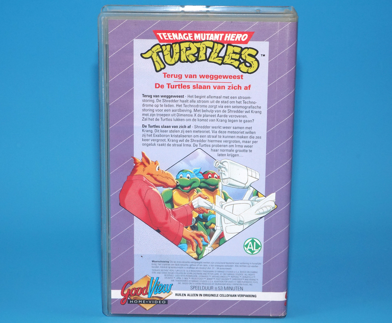 VHS TMNT TEENAGE MUTANT HERO TURTLES TERUG VAN WEGGEWEEST PAL DUTCH 1988 GOODVIEW HOME VIDEO - Image 2
