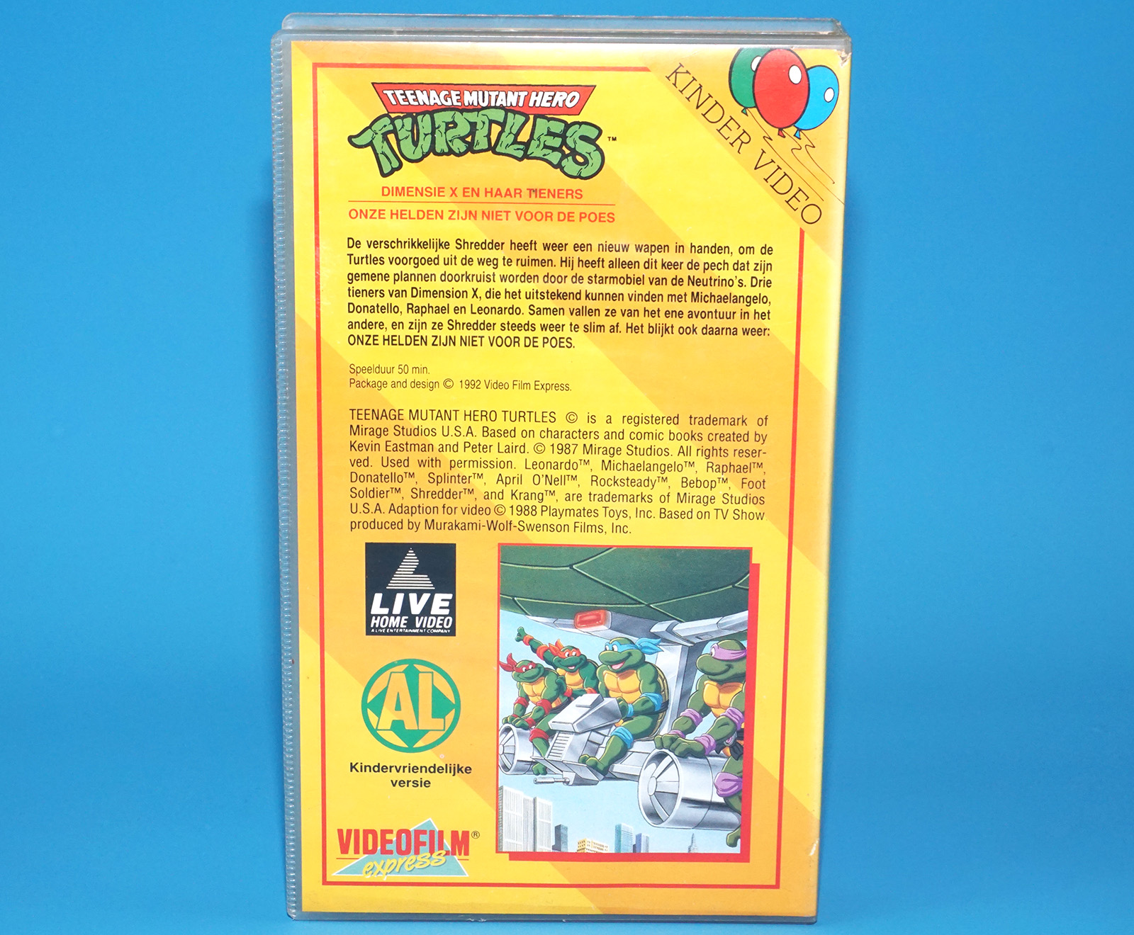 VHS TMNT TEENAGE MUTANT HERO TURTLES TURTLE COLLECTION NR.8 PAL DUTCH 1991 VIDEOFILM EXPRESS - Image 2