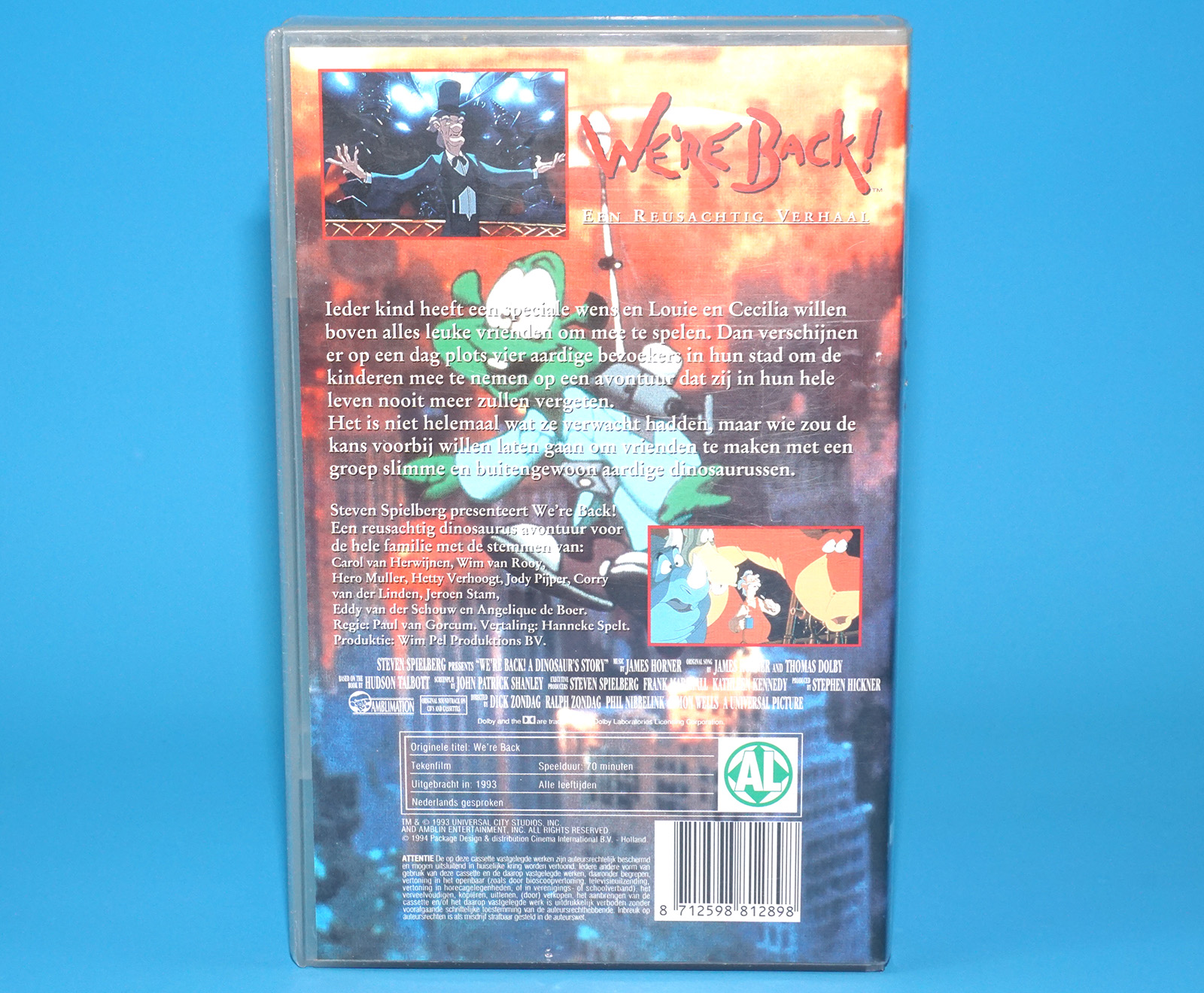VHS WE'RE BACK A DINOSAUR STORY 1993 EEN REAUSACHTIG VERHAAL PAL DUTCH 1994 AMBLIMATION SPIELBERG - Image 2