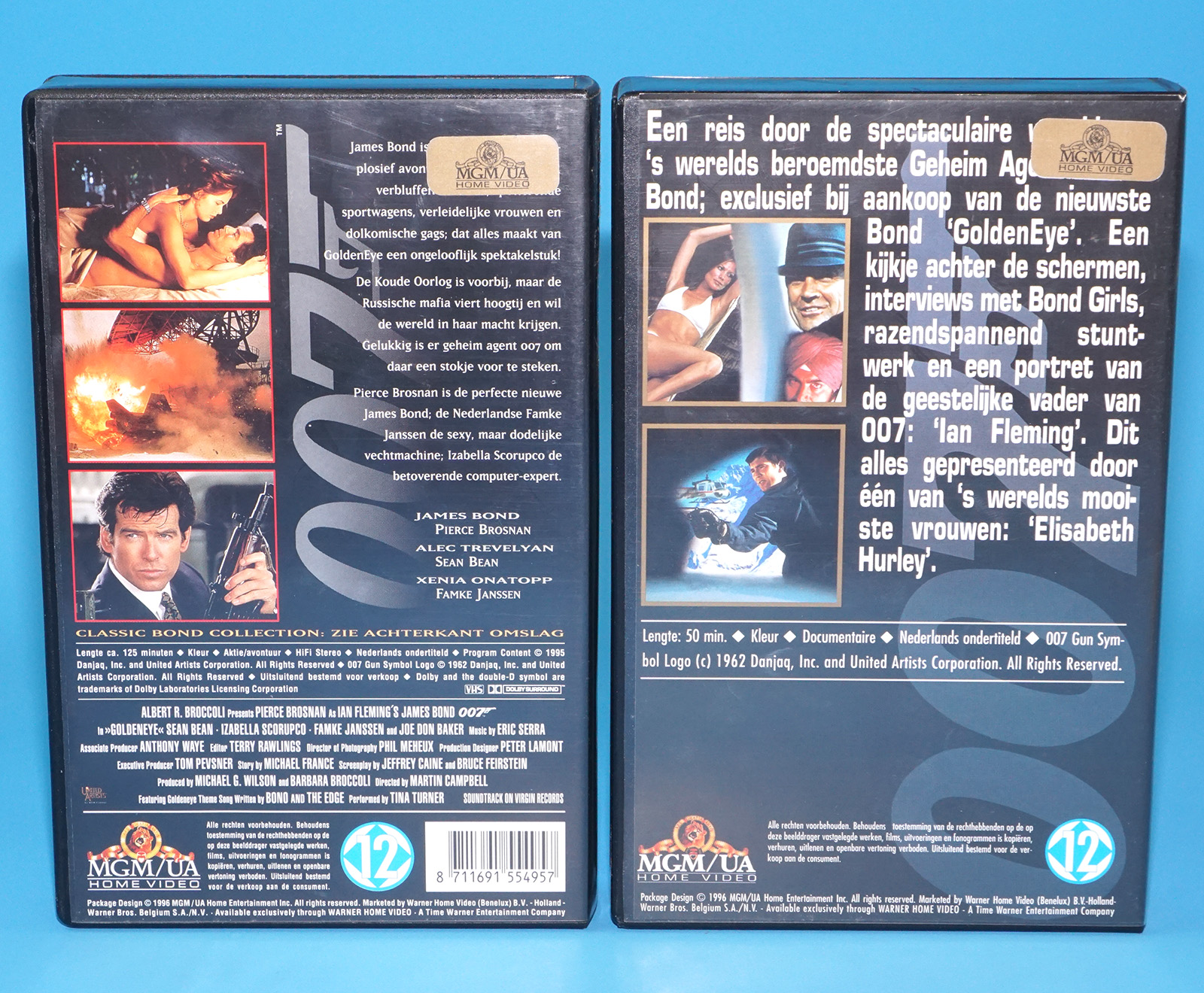 VHS GOLDENEYE & BONUS WORLD OF JAMES BOND DOCUMENTARY PAL DUTCH 1996 MGM UA HOME ENTERTAINMENT - Image 2