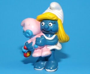 SMURFS 20192 SMURFETTE & BABY SMURF HONG KONG COO 1984 SCHLEICH