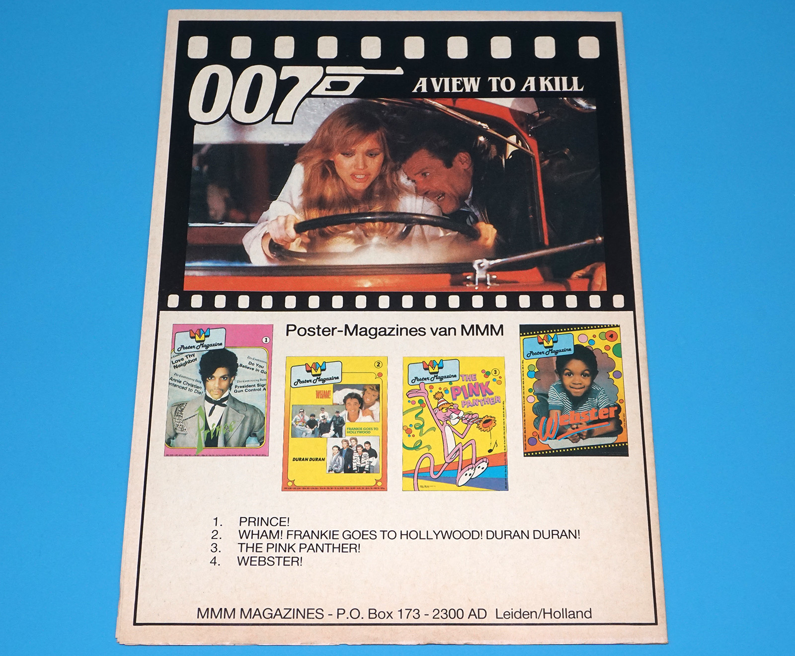 POSTER MAGAZINE #5 JAMES BOND 007 A VIEW TO A KILL 1985 MMM MAGAZINES HOLLAND - Image 2