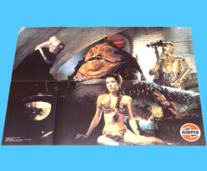 STAR WARS ROTJ SHOP PROMO DS FOLDOUT POSTER JABBA THE HUTT SLAVE LEIA SCENE 1983 AIRFIX PALITOY UK