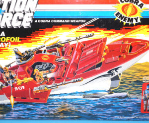 1985 GI JOE COBRA MORAY HYDROFOIL & LAMPREYS v1 COMPLETE BOXED EURO ACTION FORCE BOX ORIGINAL LENS HASBRO
