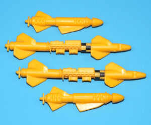 1990 GI JOE PIRANHA ORIGINAL SPARE PART TORPEDO MISSILE MISSILES (4) HASBRO
