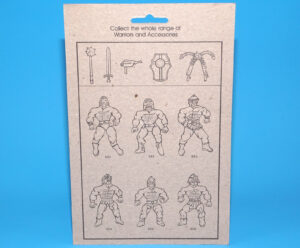 MOTU KO TREASURES OF THOSE LOST TEMPLES WARRIORS CARDBACK 1985 CHINA BOOTLEG