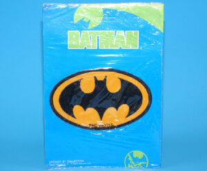 BATMAN DRESSED BY COLLECTION BAT LOGO PATCH MOC MOSC 1989 I.S.G. DC COMICS