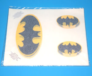 BATMAN IRON ON TRANSFER LOGO STICKER LOT SEALED BAG 1989 STRIJK STICKER