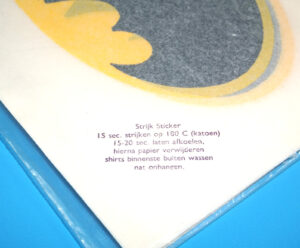 BATMAN IRON ON TRANSFER LOGO STICKER LOT SEALED BAG 1989 STRIJK STICKER