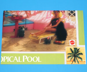 BARBIE’S TROPICAL POOL FOLDOUT POSTER DUTCH PROMO 1985 MATTEL