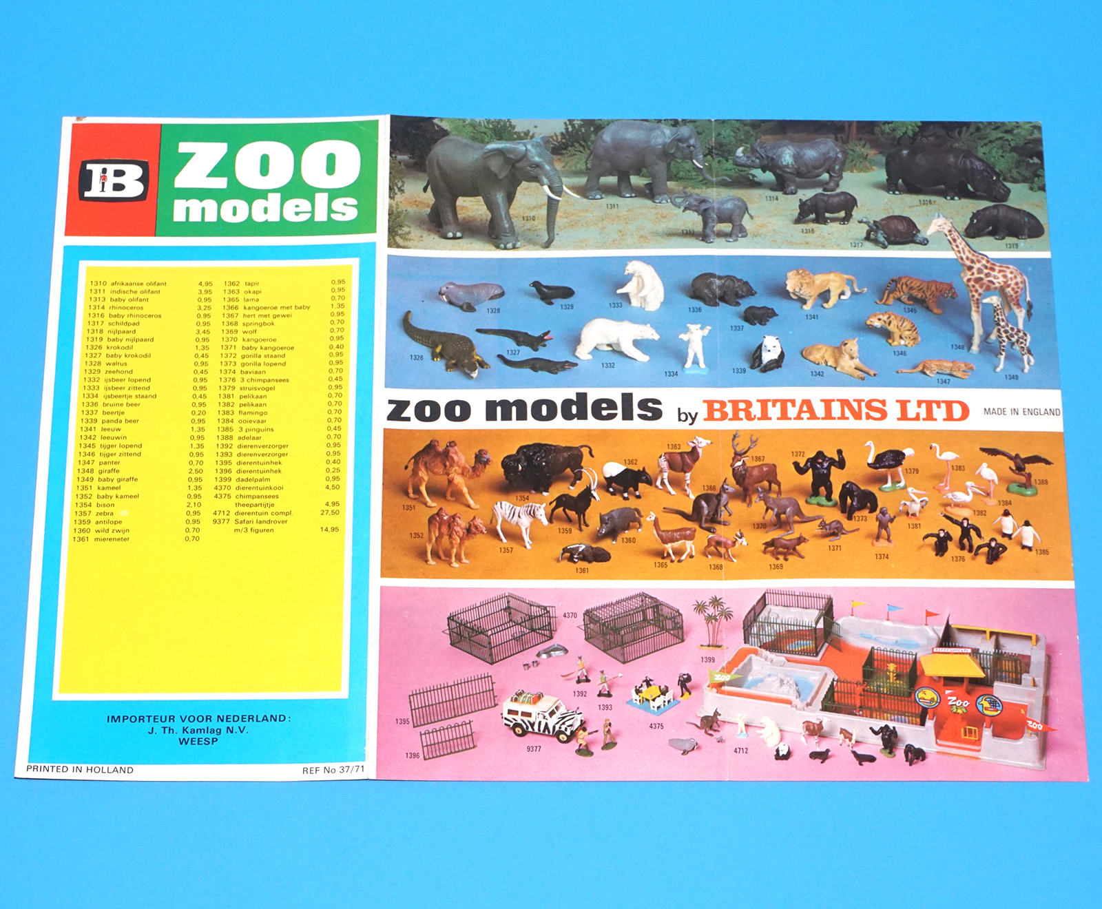 BRITAINS TOY CATALOG 1971 CATALOGUE KATALOG LEAFLET FOLDOUT FARM ZOO DUTCH - Image 2