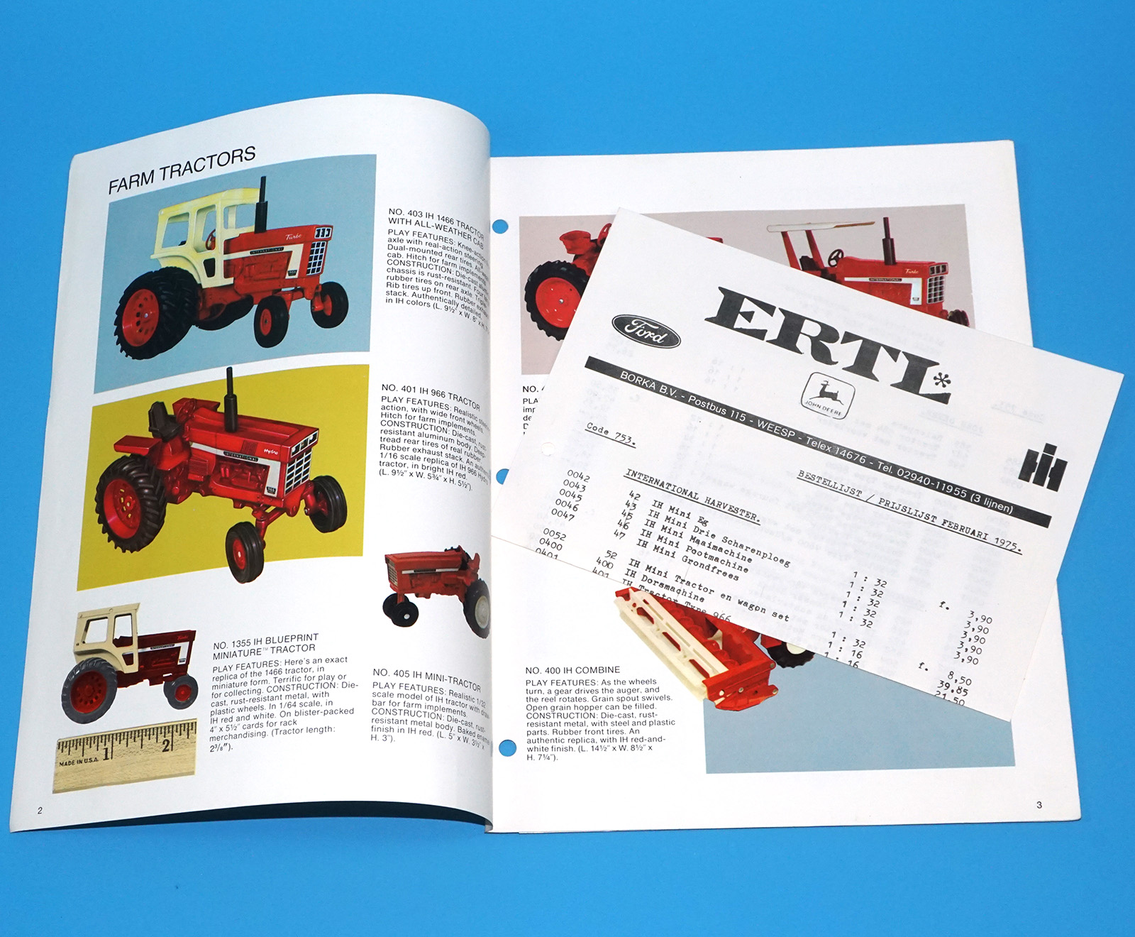 ERTL TOY CATALOG 1975 A4 SIZE TRADE CATALOGUE FARM CONSTRUCTION TRUCKS MODEL KITS AND OTHER TOYS - Image 2