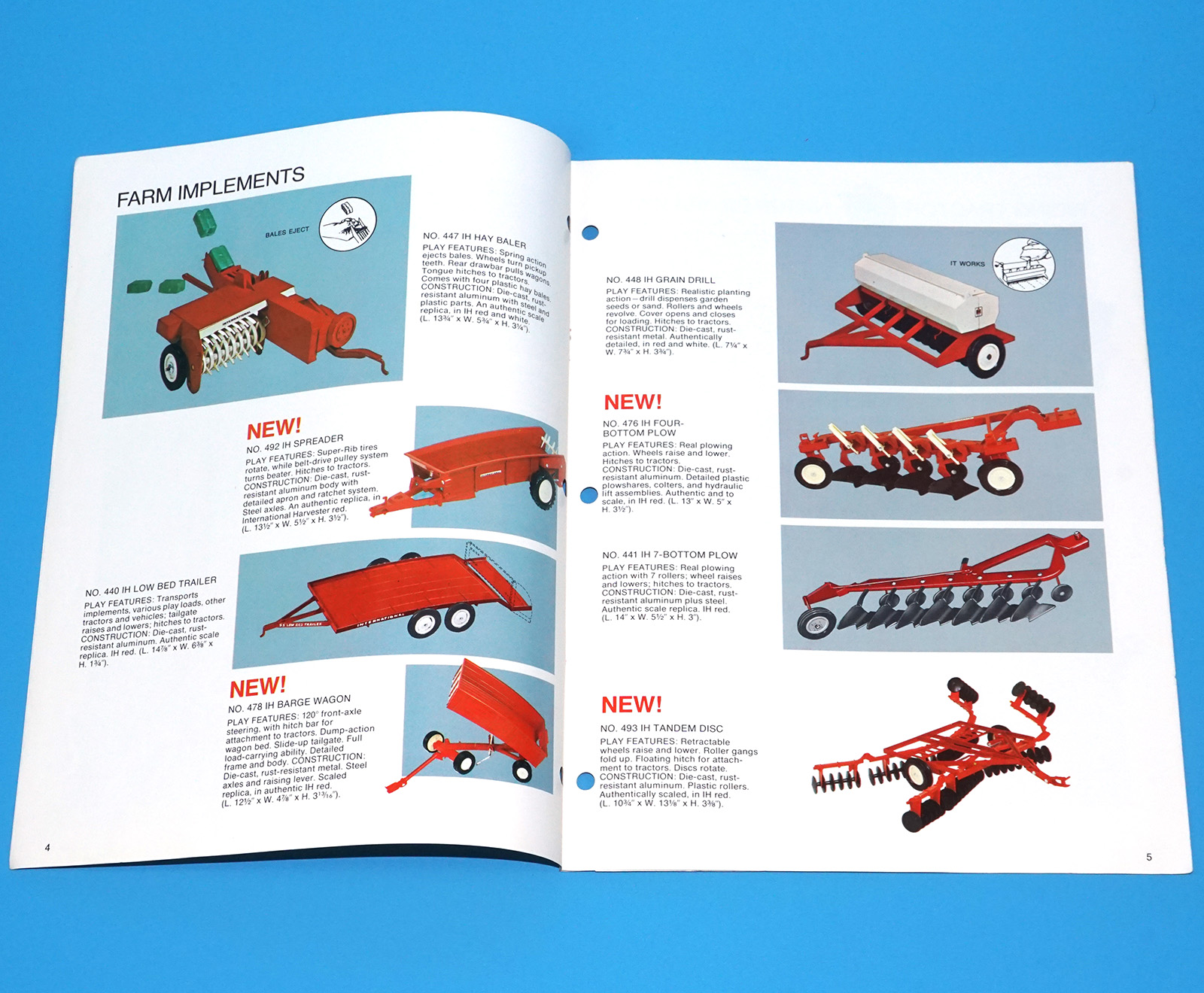 ERTL TOY CATALOG 1975 A4 SIZE TRADE CATALOGUE FARM CONSTRUCTION TRUCKS MODEL KITS AND OTHER TOYS - Image 4