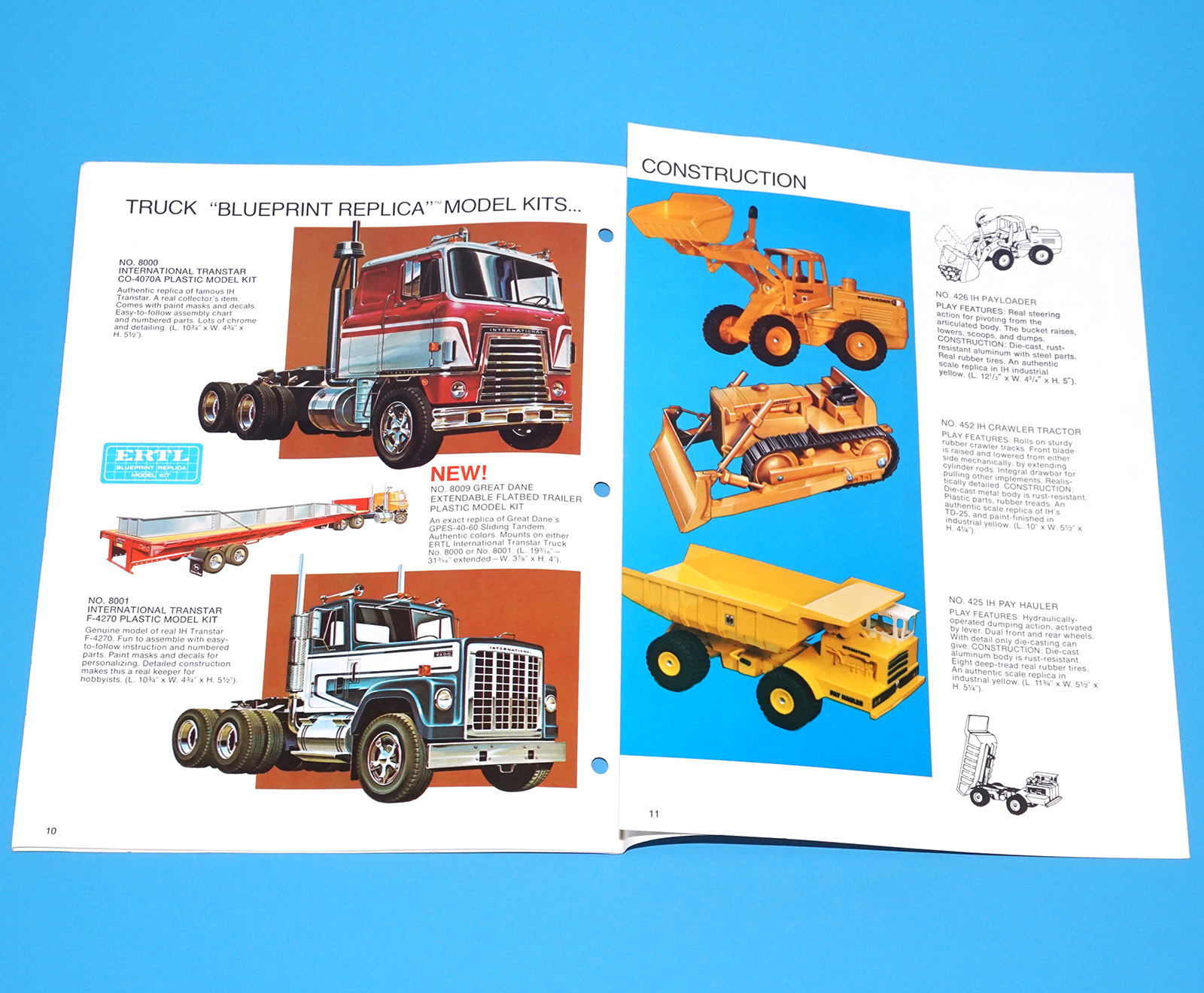 ERTL TOY CATALOG 1975 A4 SIZE TRADE CATALOGUE FARM CONSTRUCTION TRUCKS MODEL KITS AND OTHER TOYS - Image 7