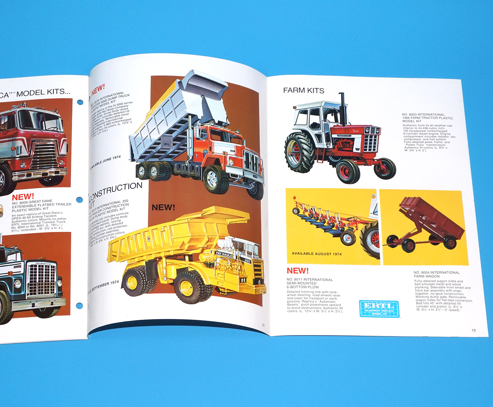 ERTL TOY CATALOG 1975 A4 SIZE TRADE CATALOGUE FARM CONSTRUCTION TRUCKS MODEL KITS AND OTHER TOYS - Image 8