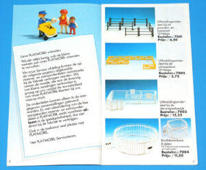 PLAYMOBIL TOY CATALOG 1989 SUPPLEMENT SERVICE KATALOG ORDER FORM DUTCH