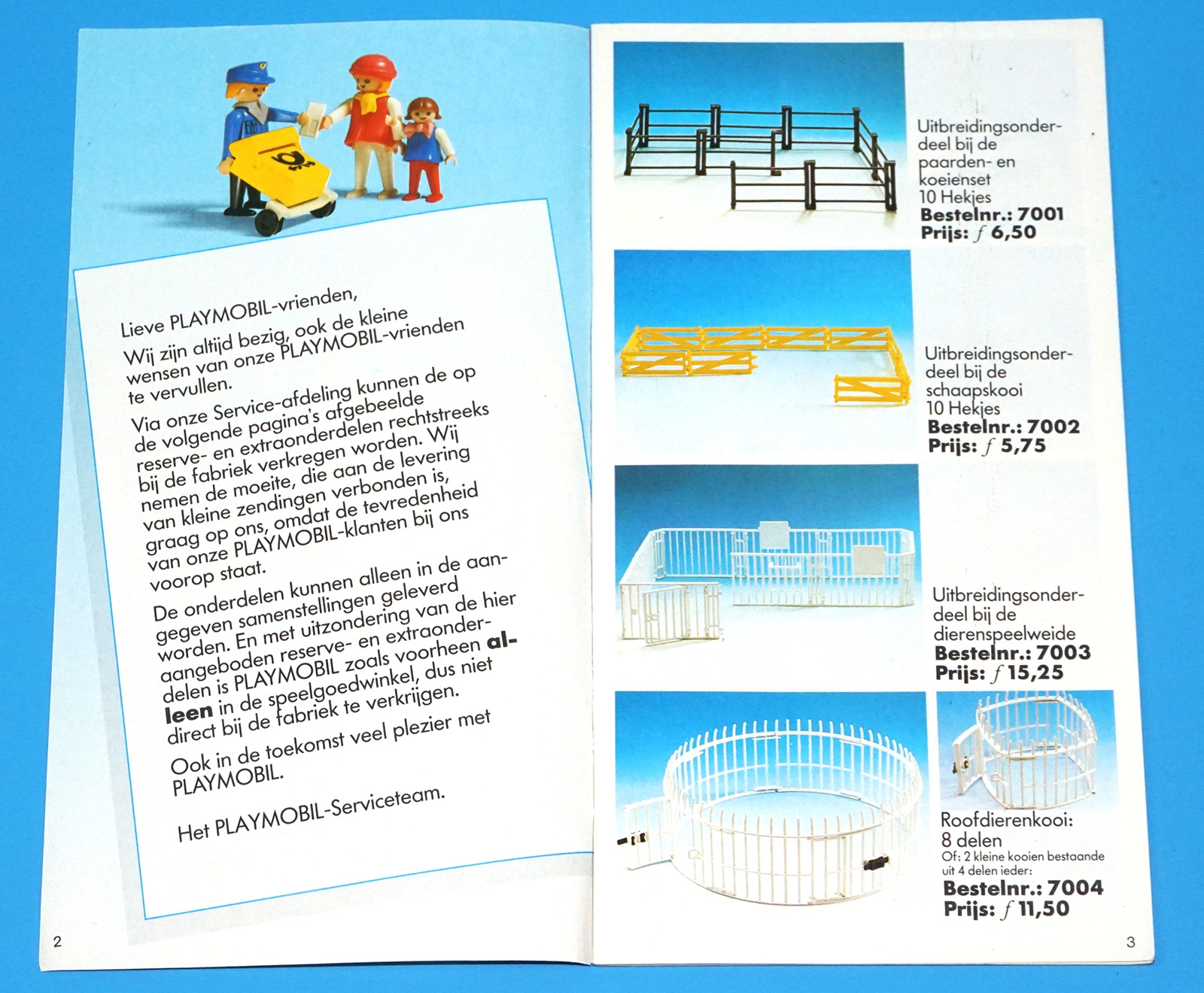 PLAYMOBIL TOY CATALOG 1989 SUPPLEMENT SERVICE KATALOG ORDER FORM DUTCH - Image 2