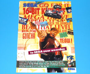 SEGA 16-BIT MEGA DRIVE 1990 SINTERKLAAS A4 SIZE PROMO FOLDOUT DUTCH