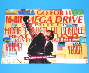 SEGA 16-BIT MEGA DRIVE 1990 SINTERKLAAS A4 SIZE PROMO FOLDOUT DUTCH