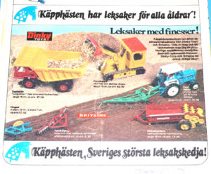 BRITAINS FARM TOYS MAGAZINE ADVERT 1973 SCANDITOY SWEDEN ACTION JACKSON DINAH-MITE