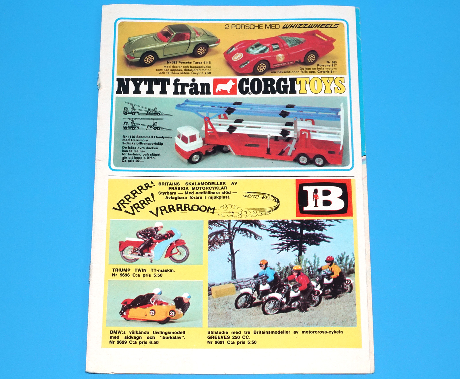 BRITAINS ROAD MODELS MAGAZINE ADVERT 1970 SCANDITOY SWEDEN CORGI TOYS