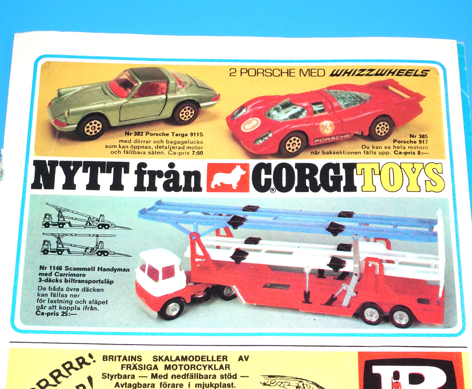 BRITAINS ROAD MODELS MAGAZINE ADVERT 1970 SCANDITOY SWEDEN CORGI TOYS - Image 3