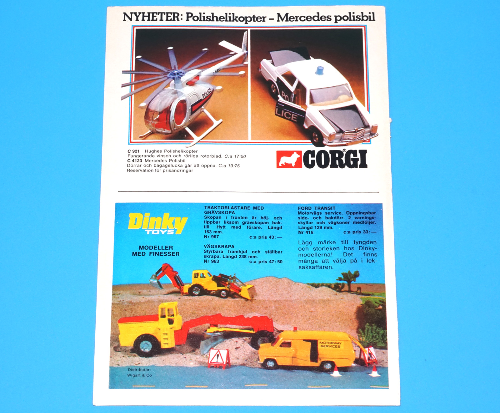 CORGI TOYS MAGAZINE ADVERT 1970 SCANDITOY SWEDEN KALLE ANKA DINKY TOYS