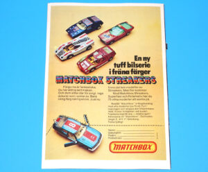 MATCHBOX MAGAZINE ADVERT 1975 STREAKERS SCANDITOY SWEDEN KALLE ANKA