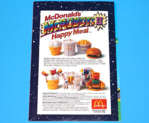MCDONALDS HAPPY MEAL MAGAZINE ADVERT 1989 MCROBOTS SCANDITOY SWEDEN  KALLE ANKA