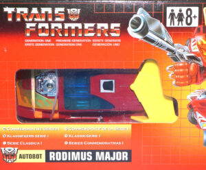 TRANSFORMERS G1 COMMEMORATIVE SERIES I RODIMUS MAJOR MIB MISB EURO BOX 2002 HASBRO