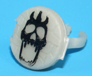 MOTU HE-MAN MASTERS OF THE UNIVERSE ORIGINAL SPARE PART TRAP JAW GLOW IN THE DARK SKULL RING MALAYSIA 1983 MATTEL