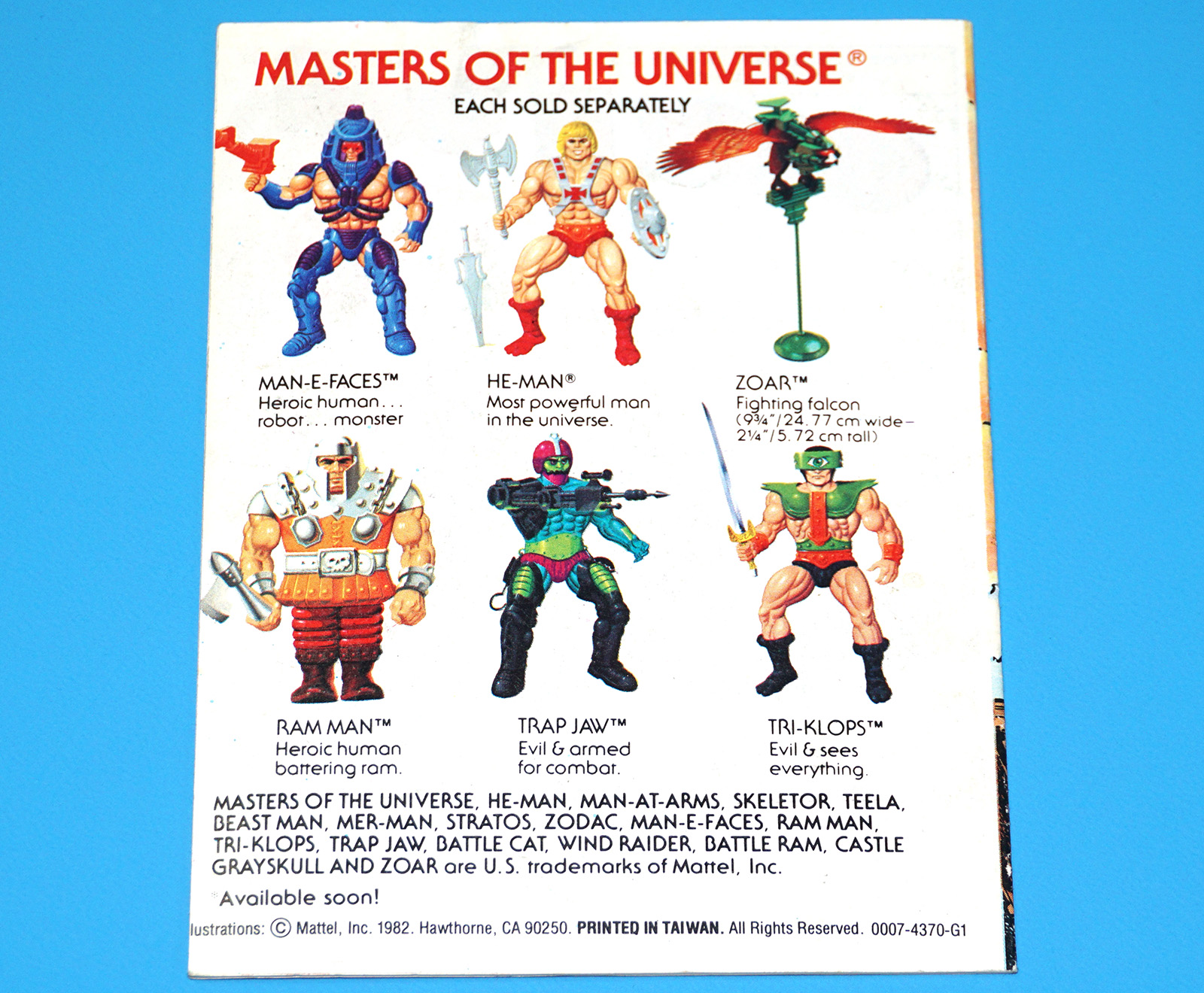 MOTU HE-MAN MASTERS OF THE UNIVERSE MINI COMIC MAGIC STEALER TAIWAN 1982 MATTEL - Image 2