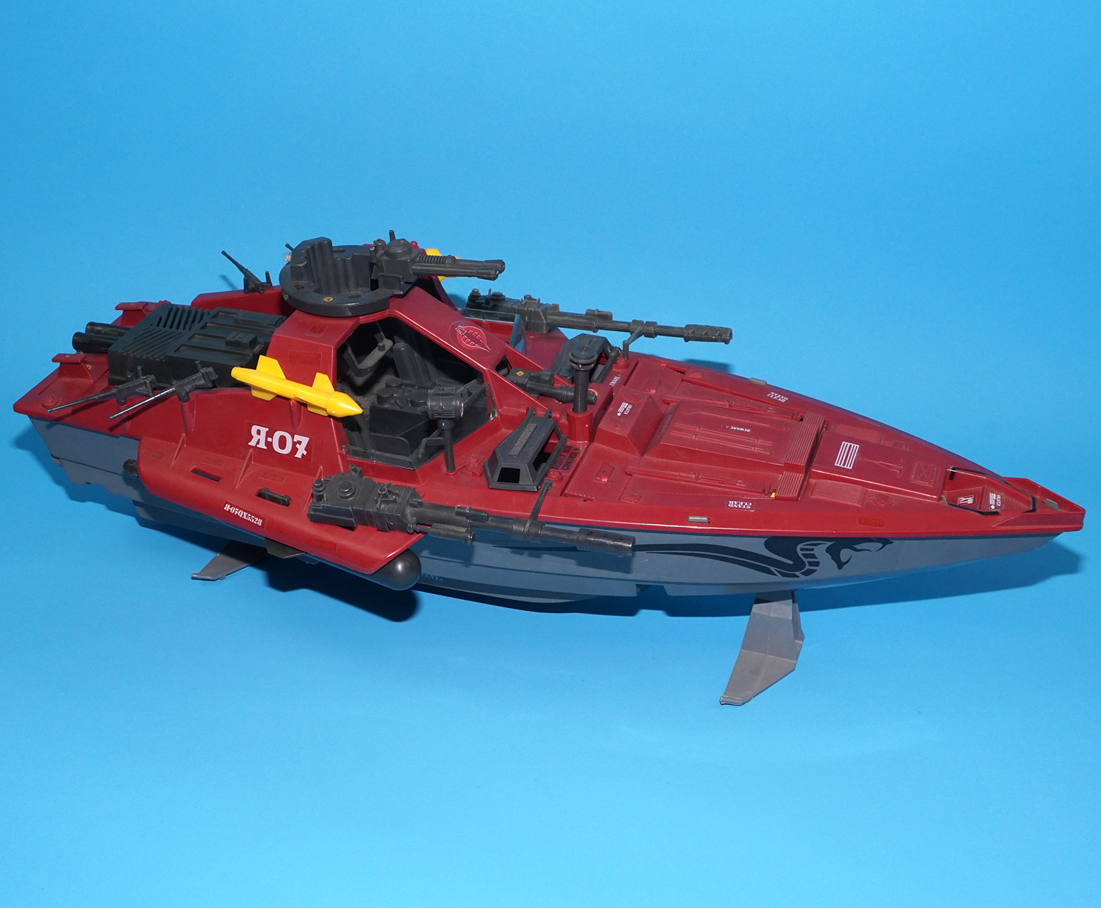 1985 GI JOE COBRA MORAY HYDROFOIL 99% COMPLETE (NO LENS) HASBRO - Image 2