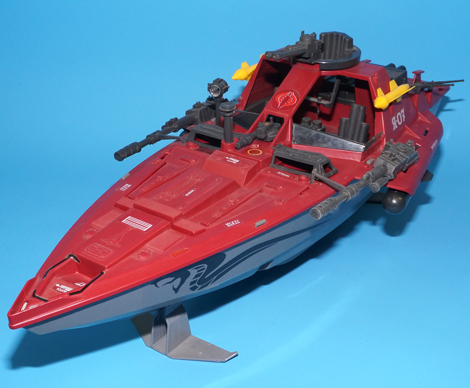 1985 GI JOE COBRA MORAY HYDROFOIL 99% COMPLETE (NO LENS) HASBRO - Image 3