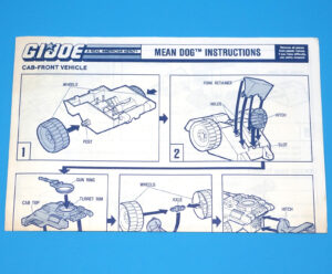 1988 GI JOE MEAN DOG SPARE BLUEPRINT INSTRUCTIONS US USA HASBRO