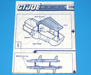 1988 GI JOE COBRA ADDER SPARE BLUEPRINT INSTRUCTIONS US USA HASBRO