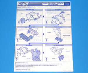 1990 GI JOE OVERLORD’S DICTATOR SPARE BLUEPRINT INSTRUCTIONS EN FR CANADA HASBRO