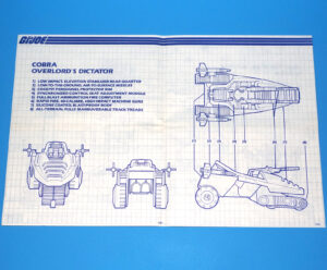 1990 GI JOE OVERLORD’S DICTATOR SPARE BLUEPRINT INSTRUCTIONS EN FR CANADA HASBRO