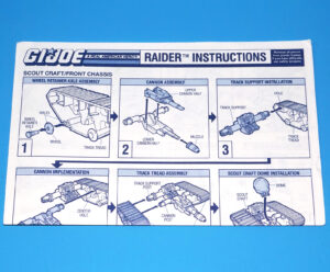 1989 GI JOE RAIDER SPARE BLUEPRINT INSTRUCTIONS US USA HASBRO