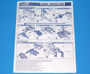 1989 GI JOE RAIDER SPARE BLUEPRINT INSTRUCTIONS US USA HASBRO