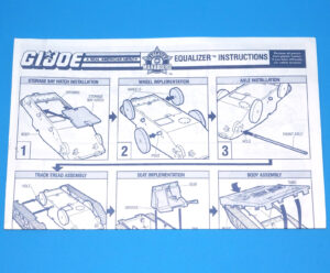 1989 GI JOE SLAUGHTER’S MARAUDERS EQUALIZER SPARE BLUEPRINT INSTRUCTIONS US USA HASBRO