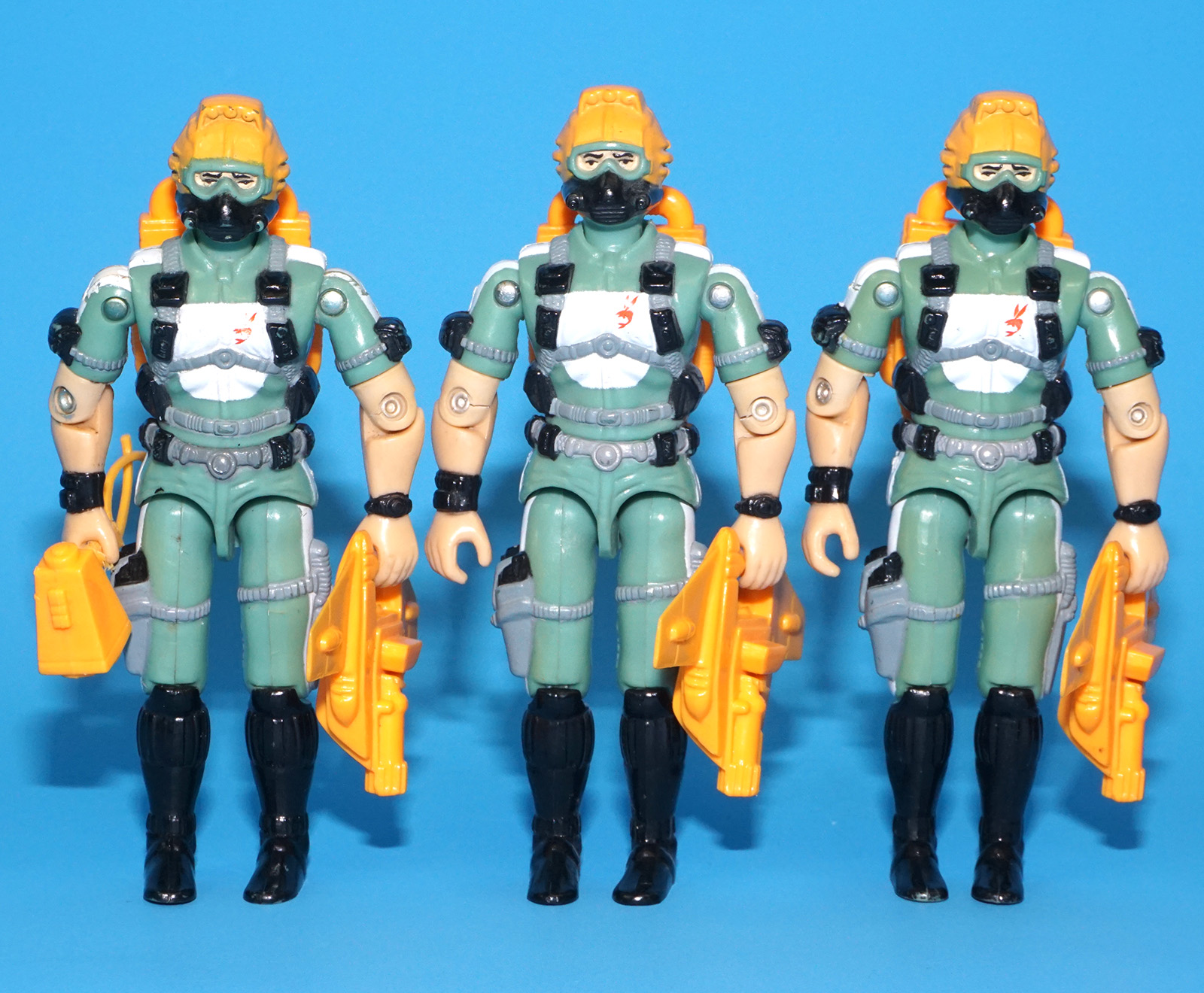 1986 GI JOE WET-SUIT v1 ARMY BUILDER LOT (3) HASBRO - Image 2