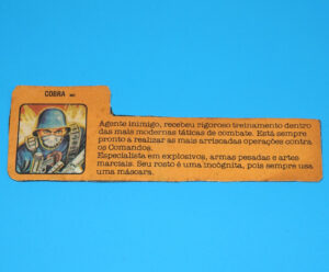 1985 GI JOE COMANDOS EM ACAO COBRA SOLDADO 1982 ENEMY v1 FILE CARD ESTRELA BRAZIL