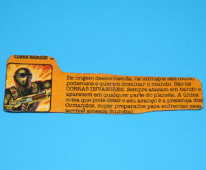 1985 GI JOE COMANDOS EM ACAO COBRA INVASOR FILE CARD ESTRELA BRAZIL