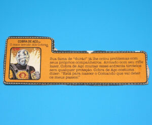 1986 GI JOE COMANDOS EM ACAO COBRA DE ACO FILE CARD ESTRELA BRAZIL