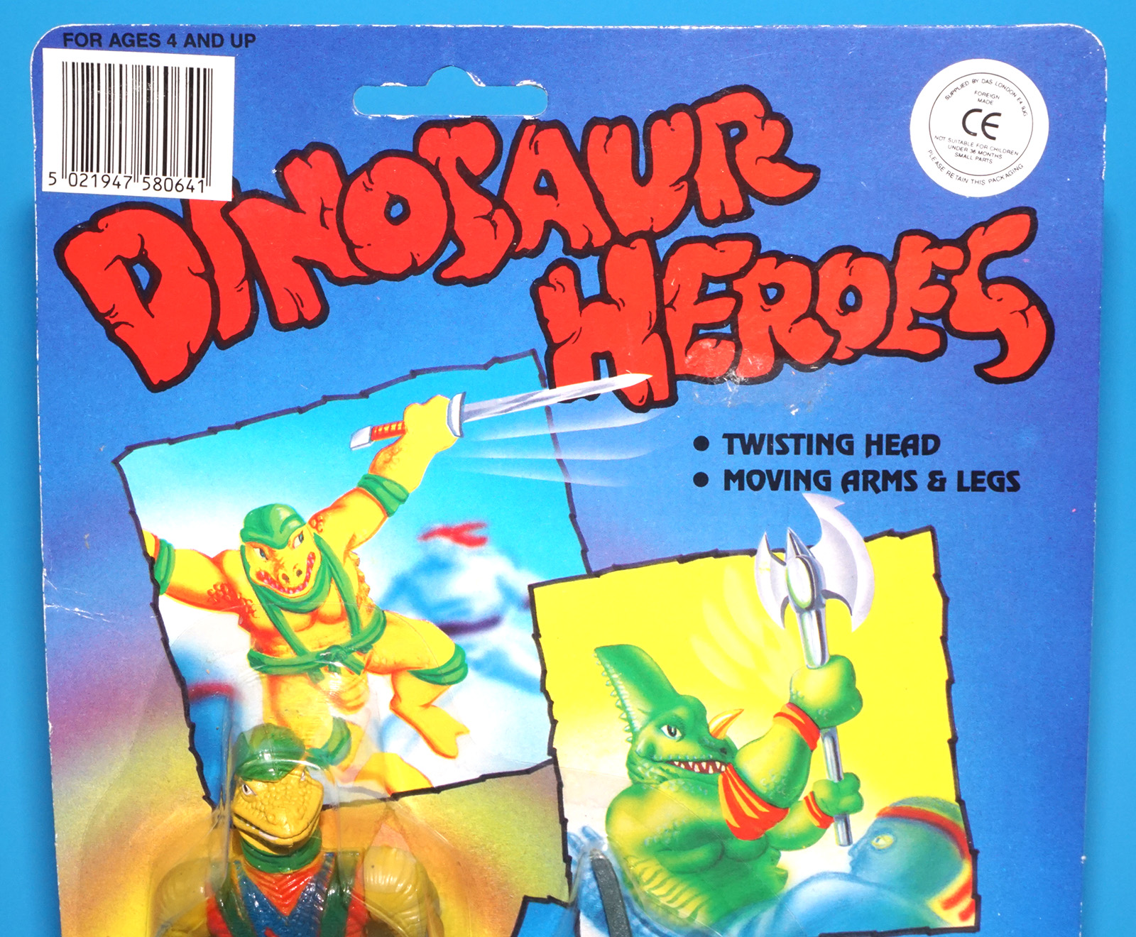 DINOSAUR HEROES ACTION FIGURE MOC MOSC SEALED CARD 1990 CHINA BOOTLEG DINOSAUCERS DINO WARRIORS - Image 3