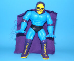MOTU KO WCW LUCHA LIBRE MASKED INTERNATIONAL WRESTLING 10″ CUSTOM SKELETOR FIGURE 1990 BOOTLEG SPAIN