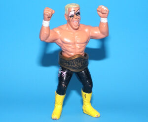 WCW WORLD CHAMPIONSHOP WRESTLING STING BLACK PANTS 100% COMPLETE UK EXCLUSIVE 1990 GALOOB