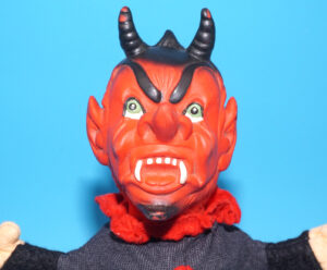 PUNCH & JUDY VINTAGE HAND PUPPET DEMON DEVIL SATAN 1970s GERMANY RUBBER SOFT VINYL HEAD