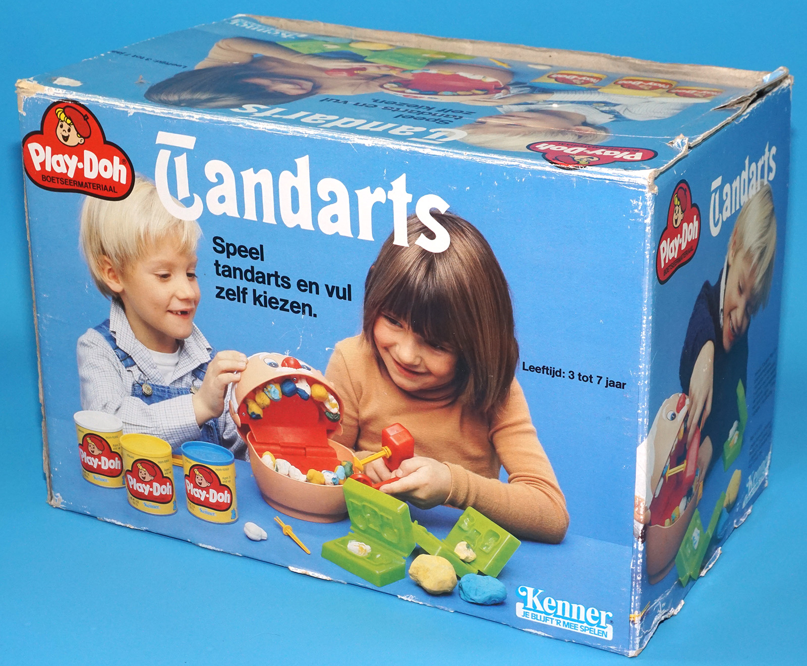 PLAY-DOH DOCTOR DRILL'N FILL DENTIST TOY SET DUTCH TANDARTS BOX 1978 CLIPPER KENNER - Image 3